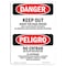 Signmission Safety Sign, OSHA, 14" Height, Rigid Plastic, Keep Out Voltage Injury Death Spanish OS-DS-P-1014-VS-1837 - alternate 1